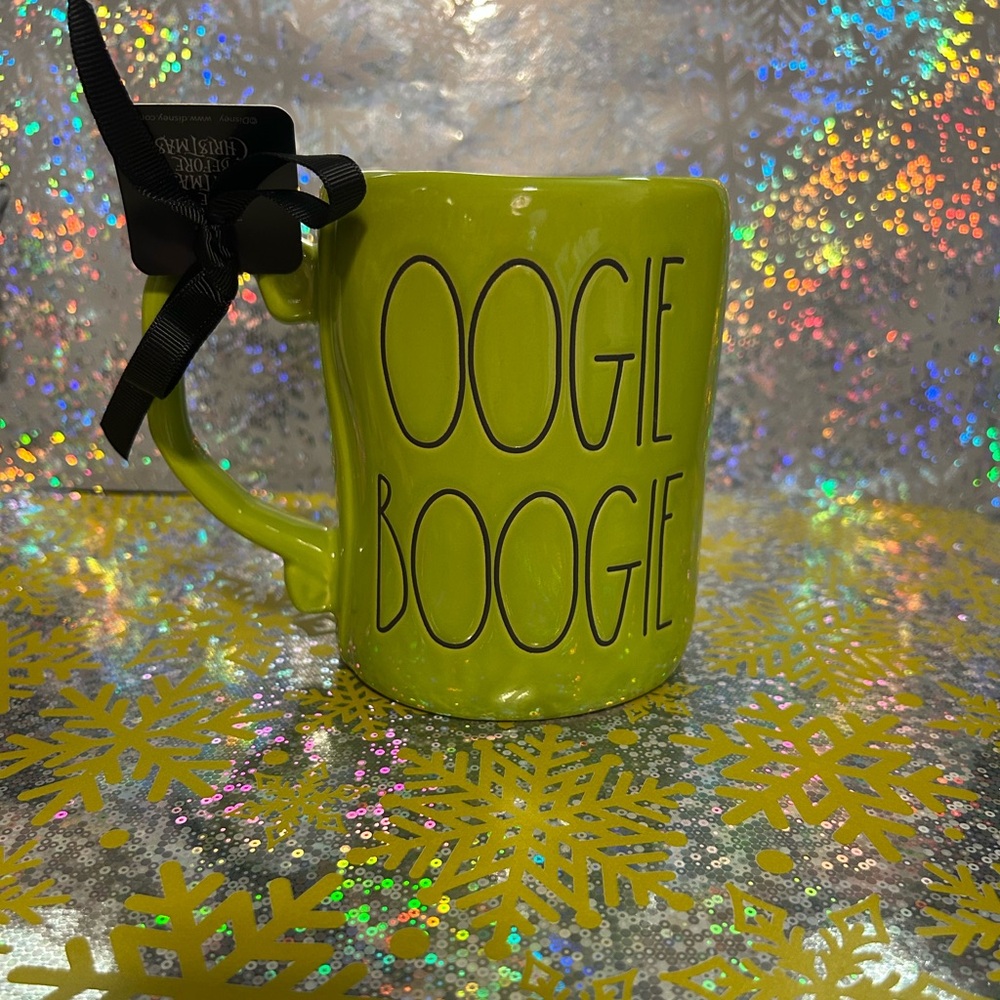 Rae Dunn Disney Oogie Boogie Green Halloween Mug with Black Face Design - Picture 2 of 3
